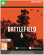 Game cover for 'Battlefield 6' on Xbox Series X with a soldier and orange background.
