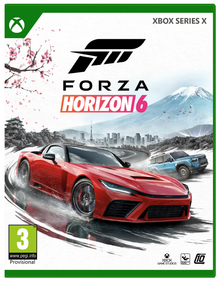 Forza Horizon 6 game cover for Xbox Series X with red car and mountain landscape