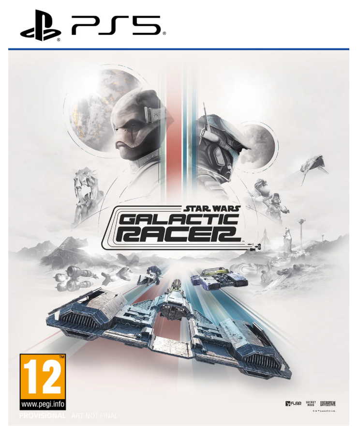 Game cover for 'Star Wars: Galactic Racer' on PS5 with a spaceship and astronaut illustration.