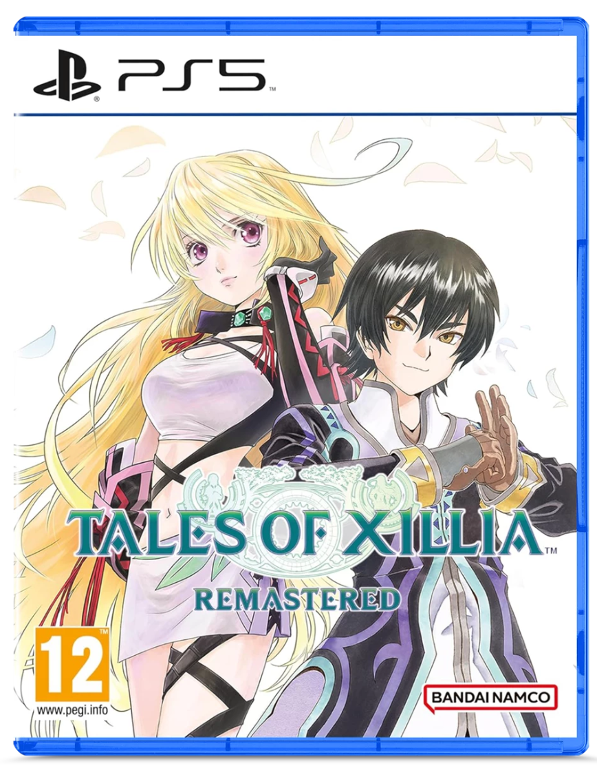 PlayStation 5 game case for 'Tales of Xillia Remastered' featuring two animated characters.