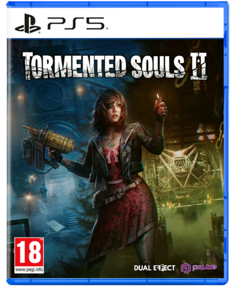 Game box for 'Tormented Souls II' on PS5 with a character holding a weapon and text.
