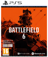 Game cover for 'Battlefield 6' with a soldier and orange background