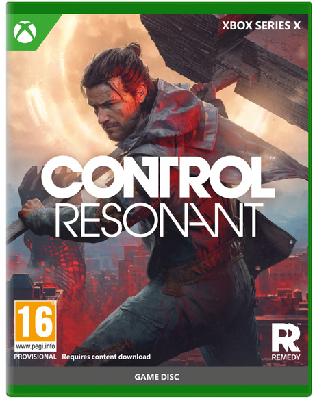 Game box for 'Control Resonant' on Xbox Series X with a character holding a weapon.