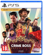 PS5 game case cover for Crime Boss: Rockaway City, featuring illustrated character portraits, a PS5 logo at the top, PEGI 18 rating at bottom left, and TM Games Studios / PS5 Games branding.