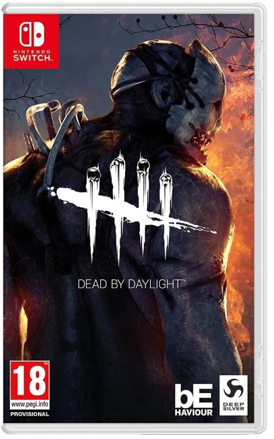 Dead by Daylight game cover for Nintendo Switch with a dark figure and candles.