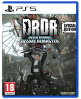 PS5 game cover for DRDR: Dead Rising Deluxe Remaster Special Edition, featuring artwork of a man holding a guitar above a crowd in a chaotic indoor setting, with PS5 branding, a red 18 rating logo, and the Capcom logo.