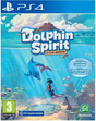 Front cover art for the PS4 game Dolphin Spirit: Ocean Mission, showing an underwater scene with a diver, a dolphin, coral reef, fish, and the title text. Visible brands include PlayStation via the PS4 banner and Microds at the bottom right.
