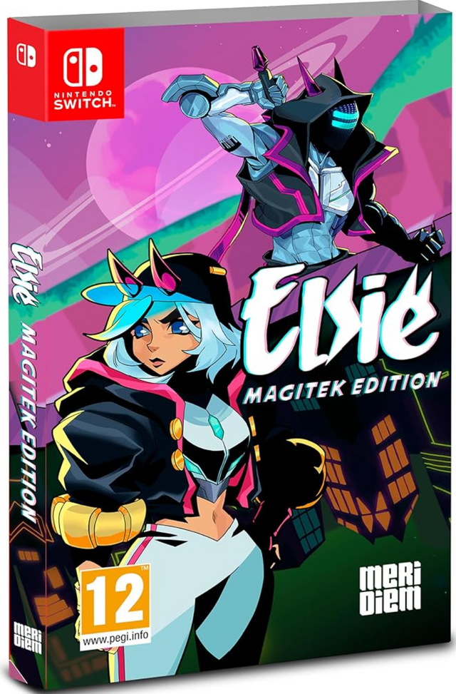 Elvie Magitek Edition game box for Nintendo Switch with colorful design and character illustration.