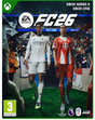 Cover of FC26 video game for Xbox Series X and Xbox One featuring two soccer players on a stadium background.