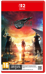 Nintendo Switch game console with 'Final Fantasy VII' cover featuring characters and a red border.
