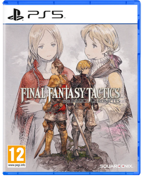PlayStation 5 game disc cover for 'Final Fantasy Tactics: The Wicked Chronicles' with characters and branding.