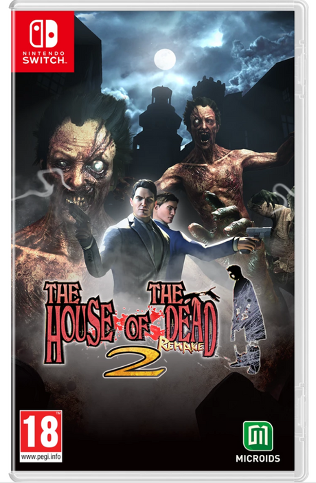 Game box for 'The House of the Dead 2' on Nintendo Switch with zombie characters and dark background.
