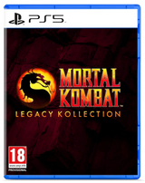 Mortal Kombat Legacy Kollection game case for PS5 with logo and rating on a dark background