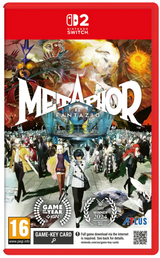 Nintendo Switch game case for Metaphor: Re Fantazio, featuring colorful cover art with multiple characters, a red Nintendo Switch banner at the top, and award logos including Game of the Year 2024 and Atlus Winner 2024.