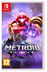 Game case for 'Metroid Prime 4 Beyond' on Nintendo Switch with character holding a weapon.