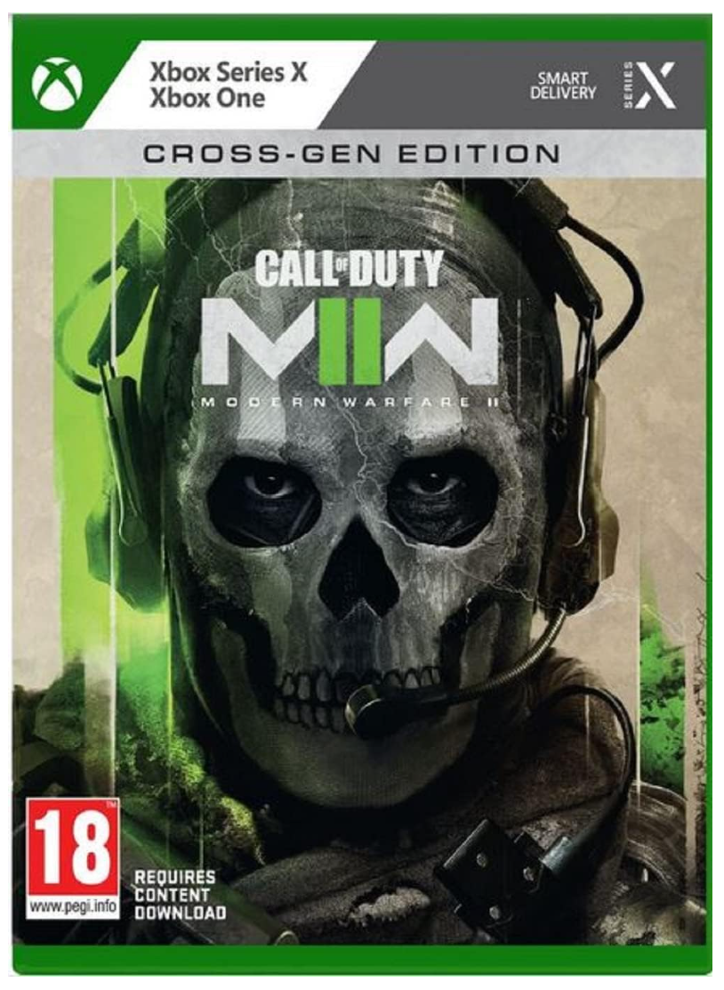 Call of Duty Modern Warfare III game cover with skull design and Xbox logos.
