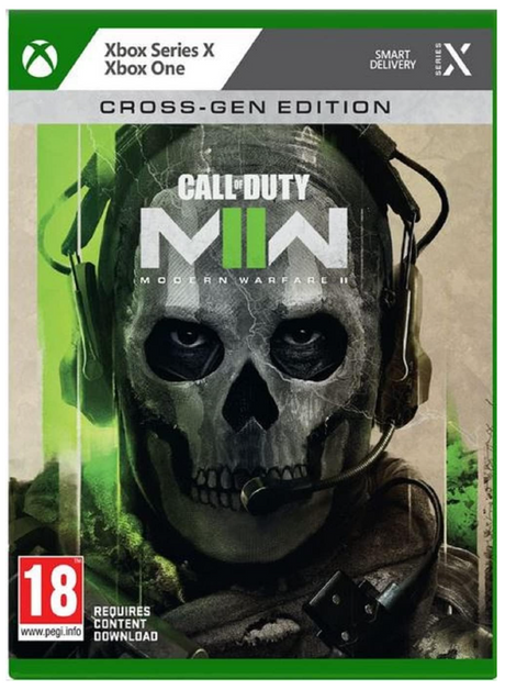 Call of Duty Modern Warfare III game cover with skull design and Xbox logos.