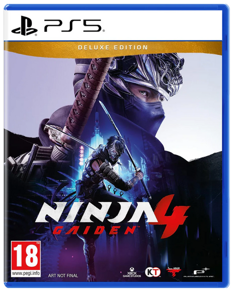PlayStation 5 game disc cover for 'Ninja Gaiden' with a ninja character holding a sword.