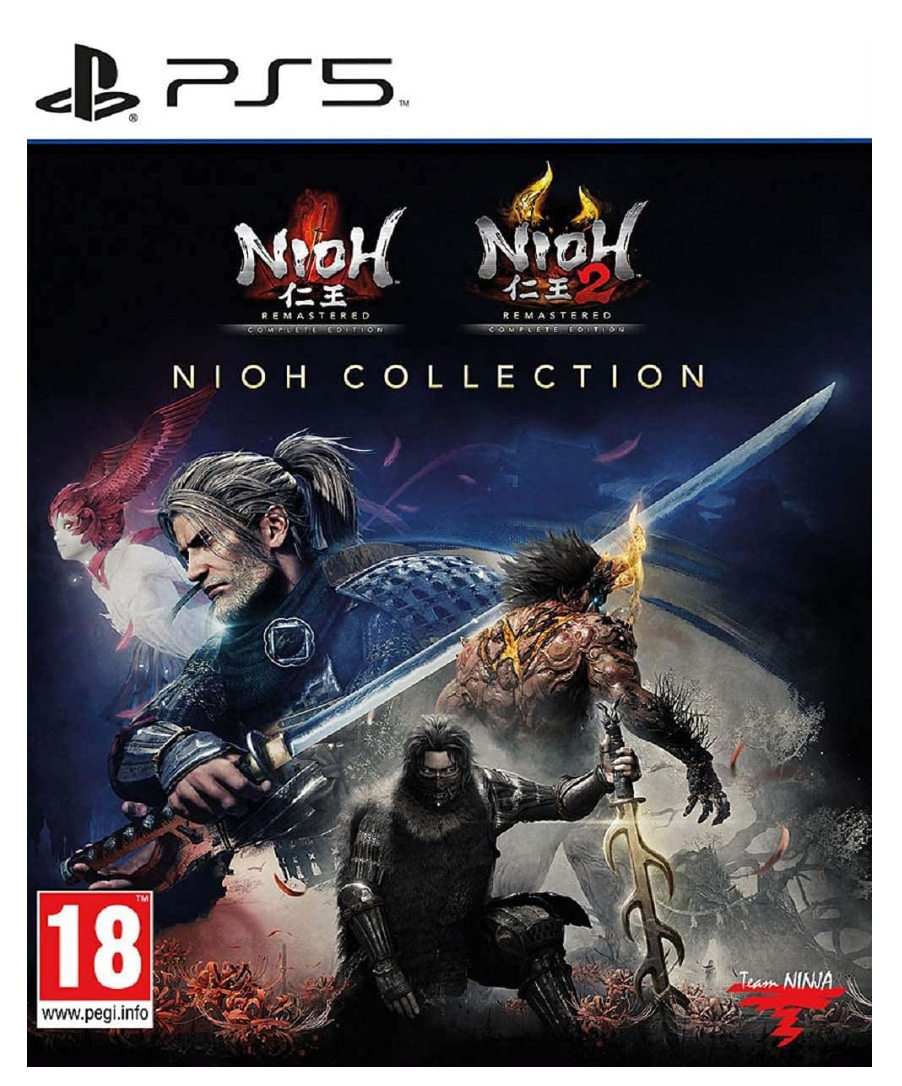 Nioh Collection game cover for PS5 with characters and '18' rating.