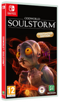 Nintendo Switch game console with 'Oddworld: Soulstorm' packaging featuring a character from the game.