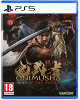 Game box for 'Onimusha: Way of the Sword' on PS5 with a character holding a sword.