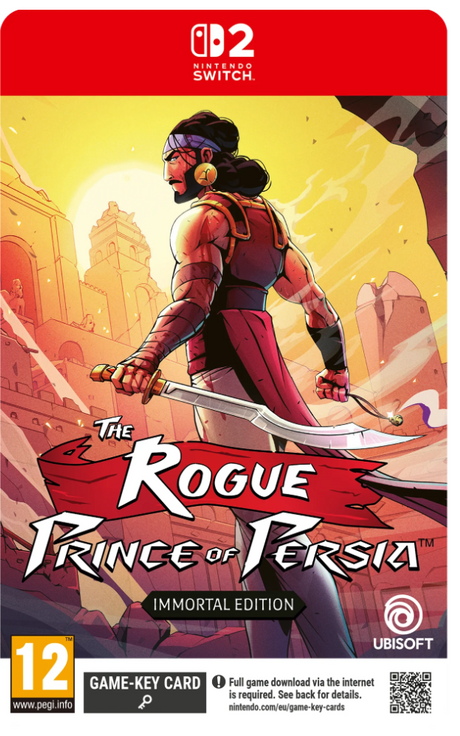Game case for 'The Rogue Prince of Persia' on Nintendo Switch with character illustration and Ubisoft logo.