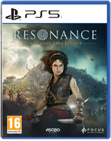 PS5 game cover for Resonance: A Plague Tale Legacy, featuring the PlayStation 5 PS5 branding at the top, the game title, a PEGI 16 rating badge, and the Asobo Studio and Focus Entertainment logos at the bottom.