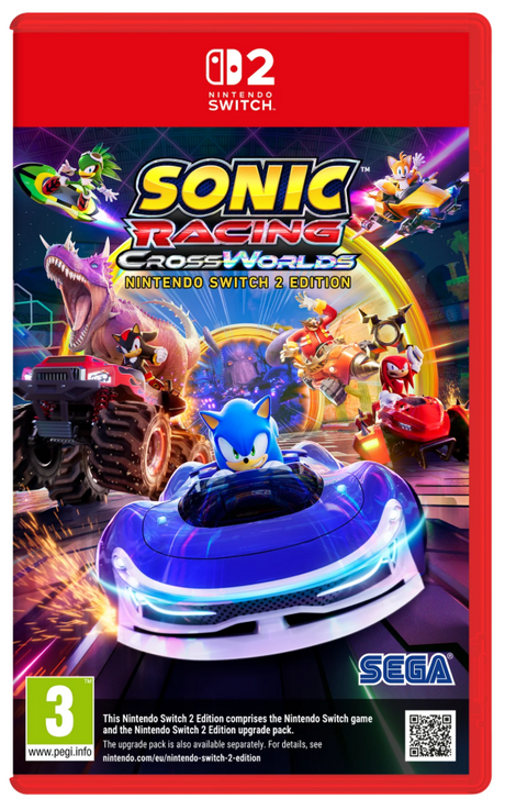 Sonic Racing Cross Worlds Nintendo Switch game case with Sonic the Hedgehog on the cover