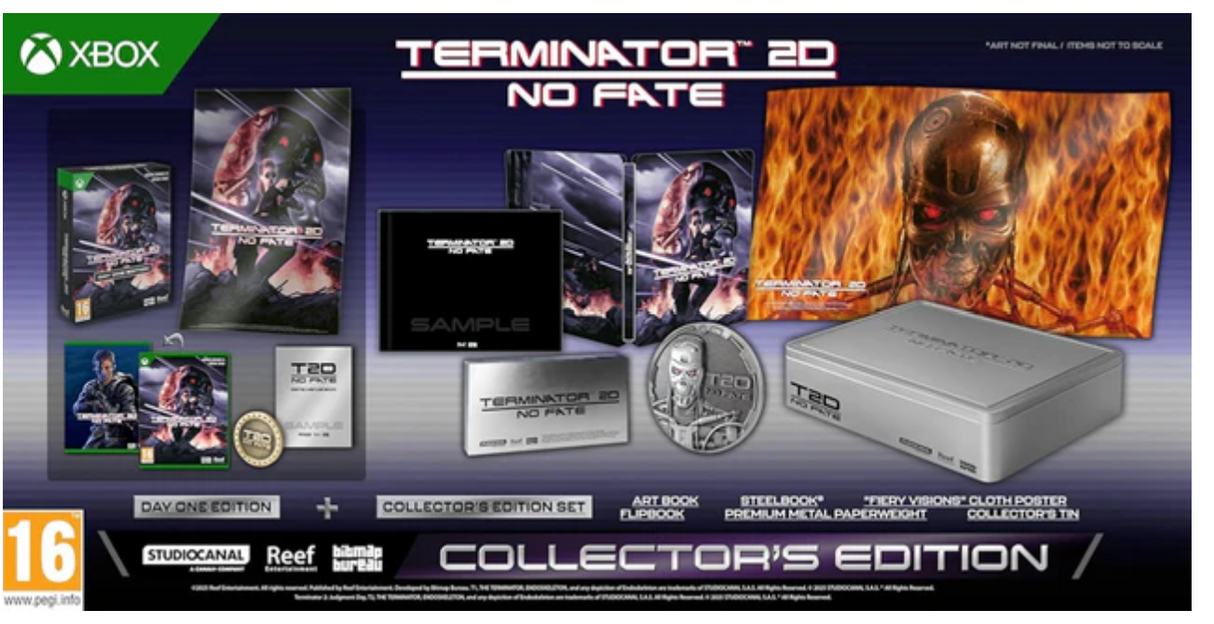 Terminator 2021 collector's edition packaging with Xbox logo