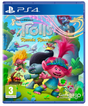 PlayStation 4 game case for 'DreamWorks Trolls Remix Rescue' with animated characters on a blue background.