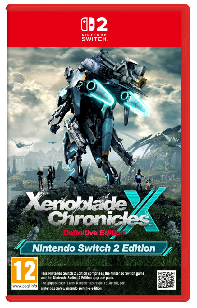 Xenoblade Chronicles X Definitive Edition packaging for Nintendo Switch 2 Edition with robot illustration on red background
